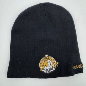 Voodoo Doughnut Portland Oregon Beanie Black Embroidered Knit Hat Magic In Hole